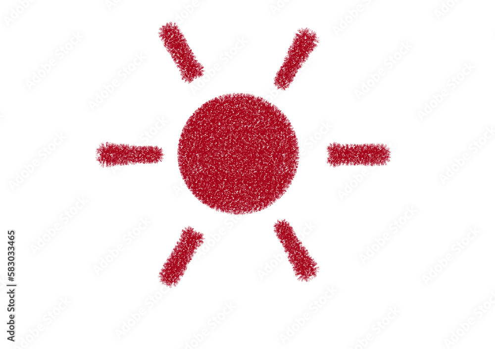 Red Crayon Sun Shape Red Crayon Sun Shape
