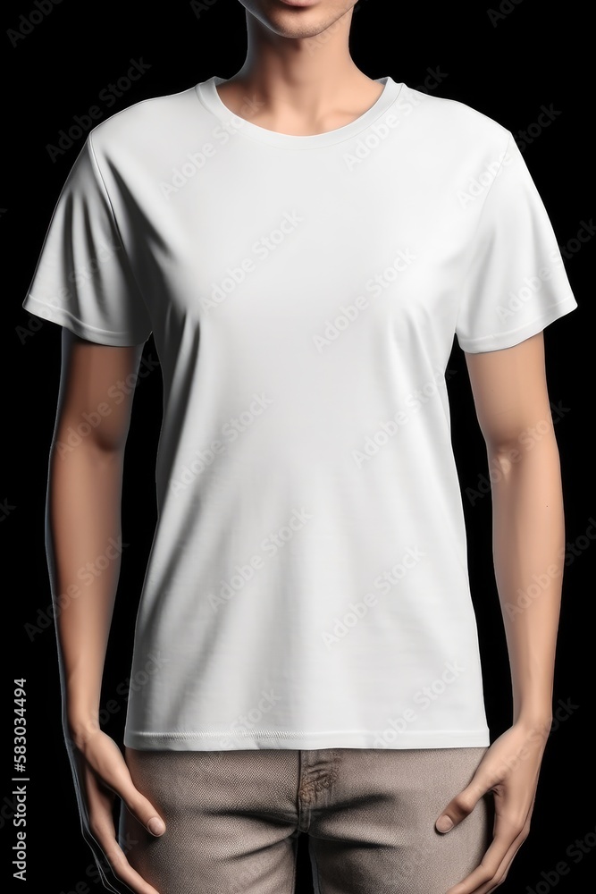 Mockup flat and white T-shirt worn by a man