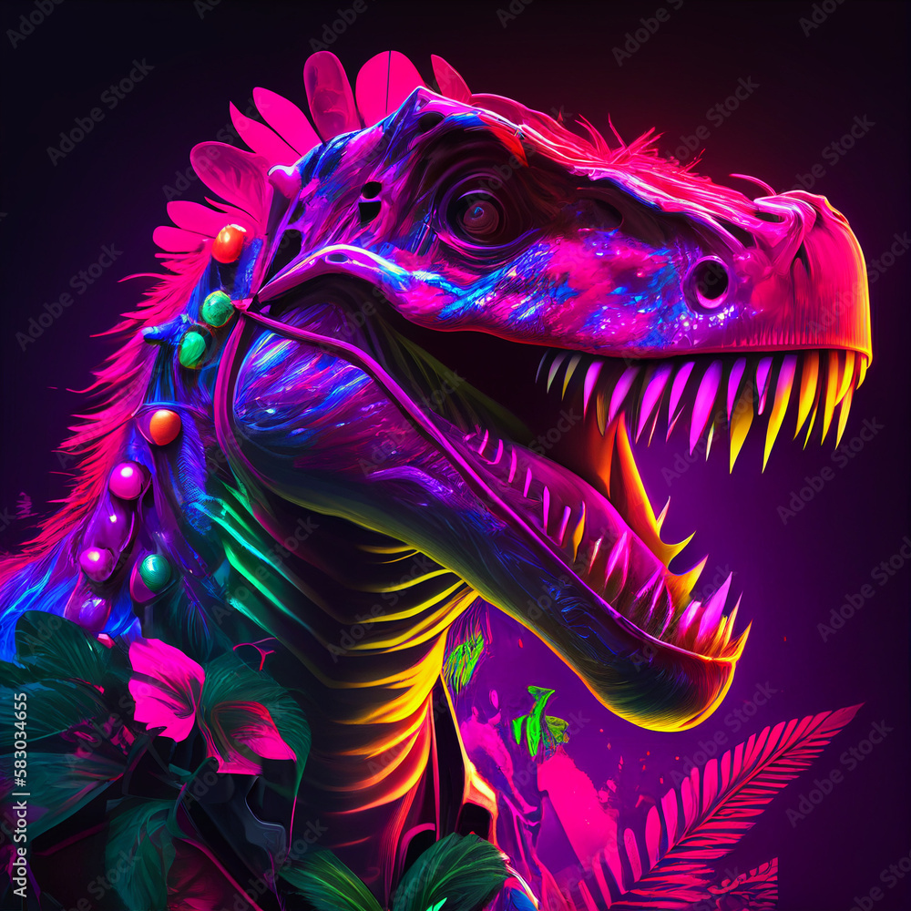 T-REX, DINOSAUR, MODERN DESIGN, synthwave 80s style, stunning look, abstract art, unique illustration T-REX, DINOSAUR, MODERN DESIGN, synthwave 80s style, stunning look, abstract art, unique illustration