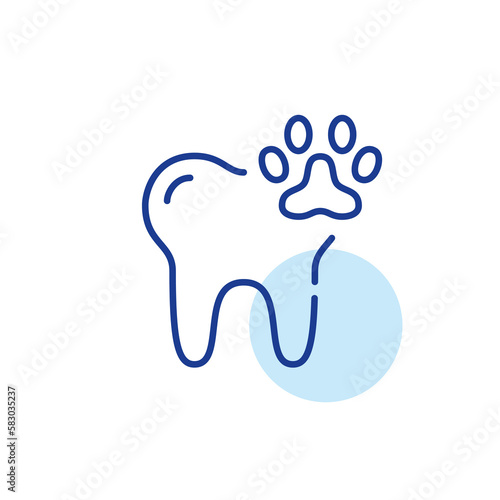 Veterinary dentist. Pet healthcare. Pixel perfect, editable stroke line icon