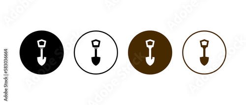 shovel icon . Shovel symbol vector illustration. Flat style - stock vector.