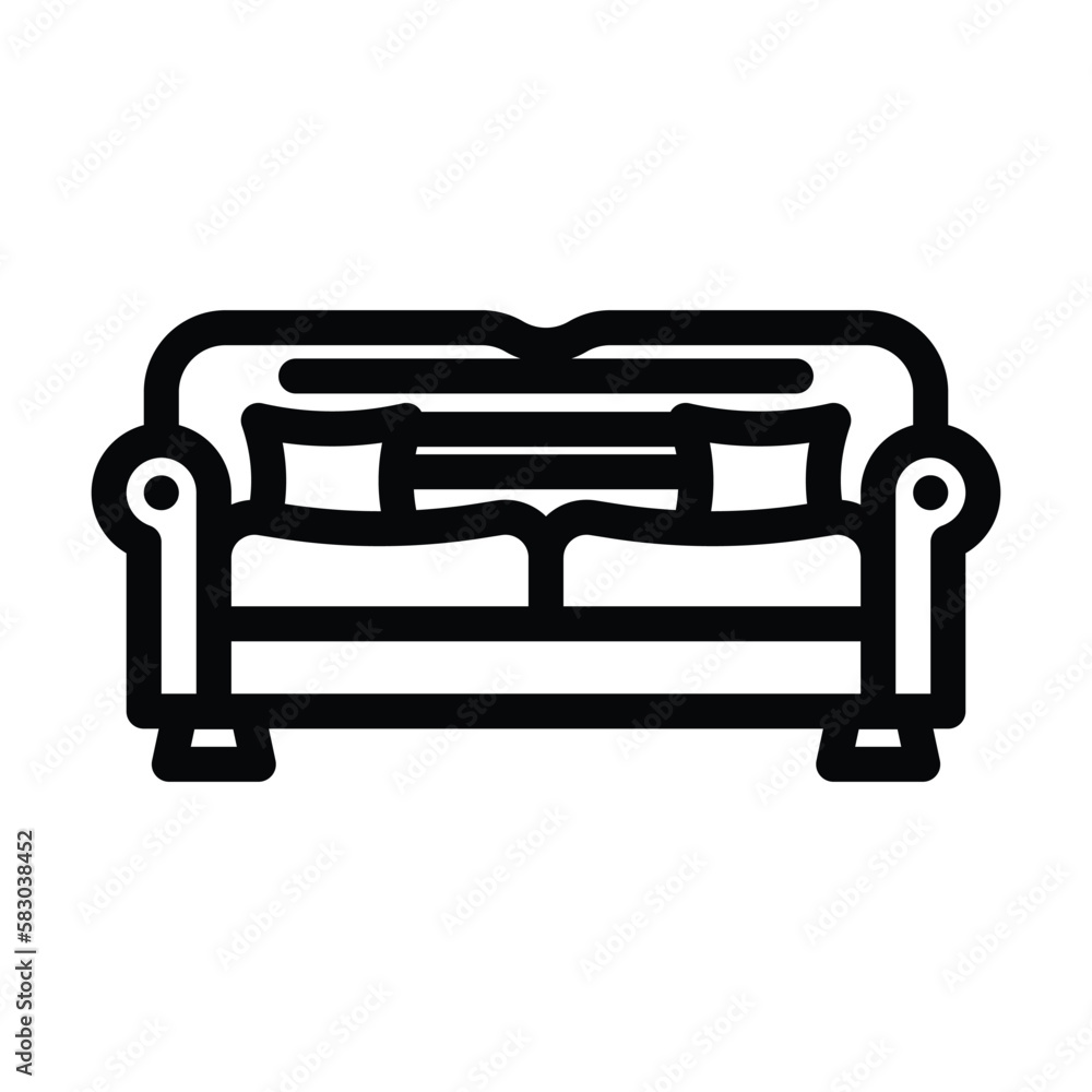 sofa living room line icon vector illustration
