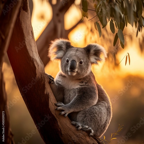 Koala enjoying sunset
