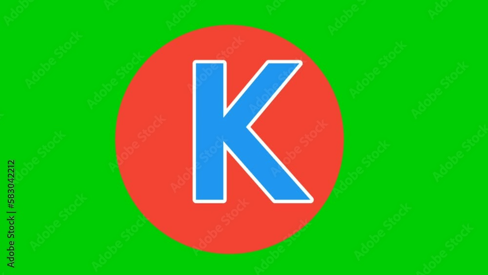 Alphabet K Capital letter Animation Motion graphics on Green Screen Alphabet K Capital letter Animation Motion graphics on Green Screen