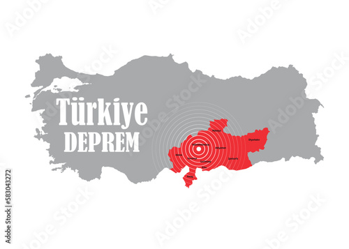  Disaster, earthquake 2023 in Turkey. Help, solidarity, tragedy earthquake in Hatay, Kahramanmarash, Gaziantep Turkey. Pray Vector illustration.