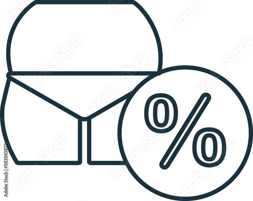 Fat Index line icon. Monochrome simple Fat Index outline icon for templates, web design and infographics