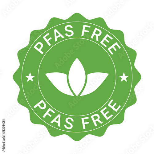 PFAS Free Badge, Seal, Label, Banner, Icon, Sticker, Emblem Vector Illustration