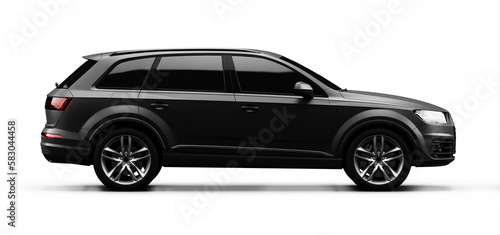 Foto SUV sports luxury car expensive vehicle matte black side view transport cab