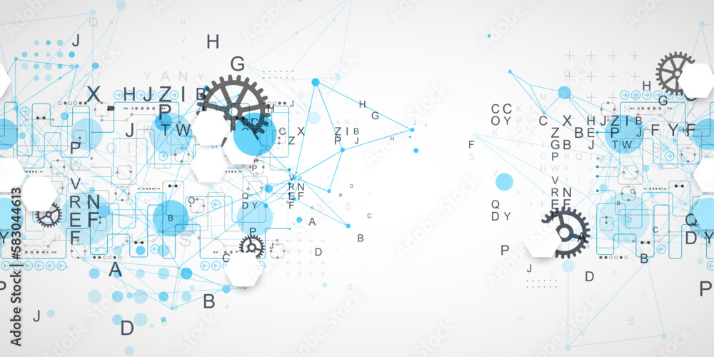 Obraz premium Abstract technology concept. Circuit board, color background.