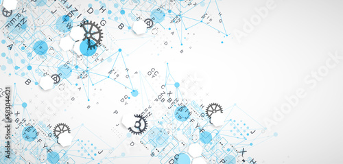 Wallpaper Mural Abstract technology concept. Circuit board, color background. Torontodigital.ca