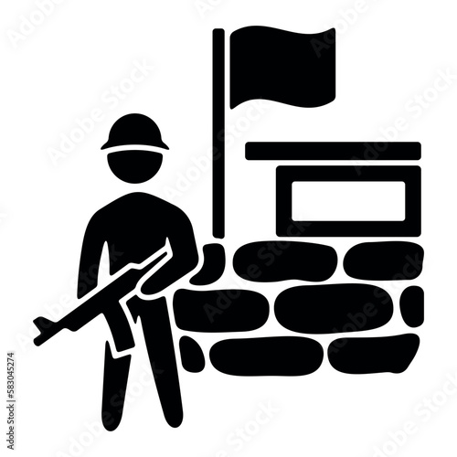 Silhouette of soldier icon mobile concept and web design,Border guard soldier
