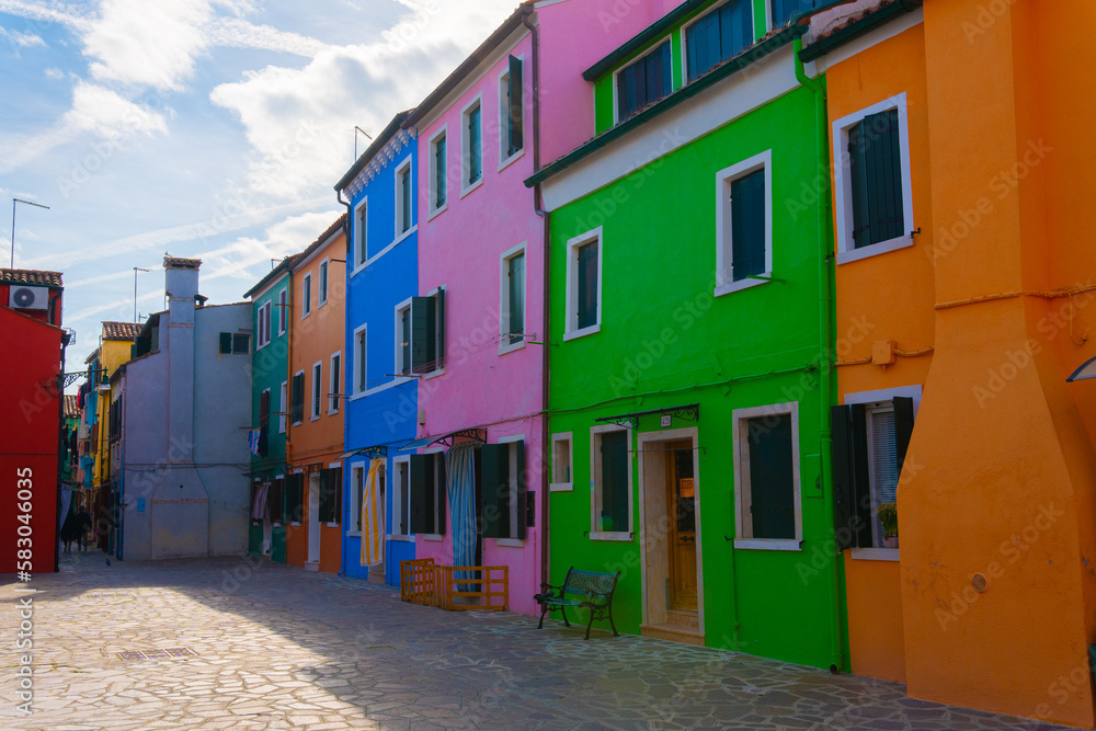Burano Italy Spring Colorful Houses Sea Boat Sun Venice