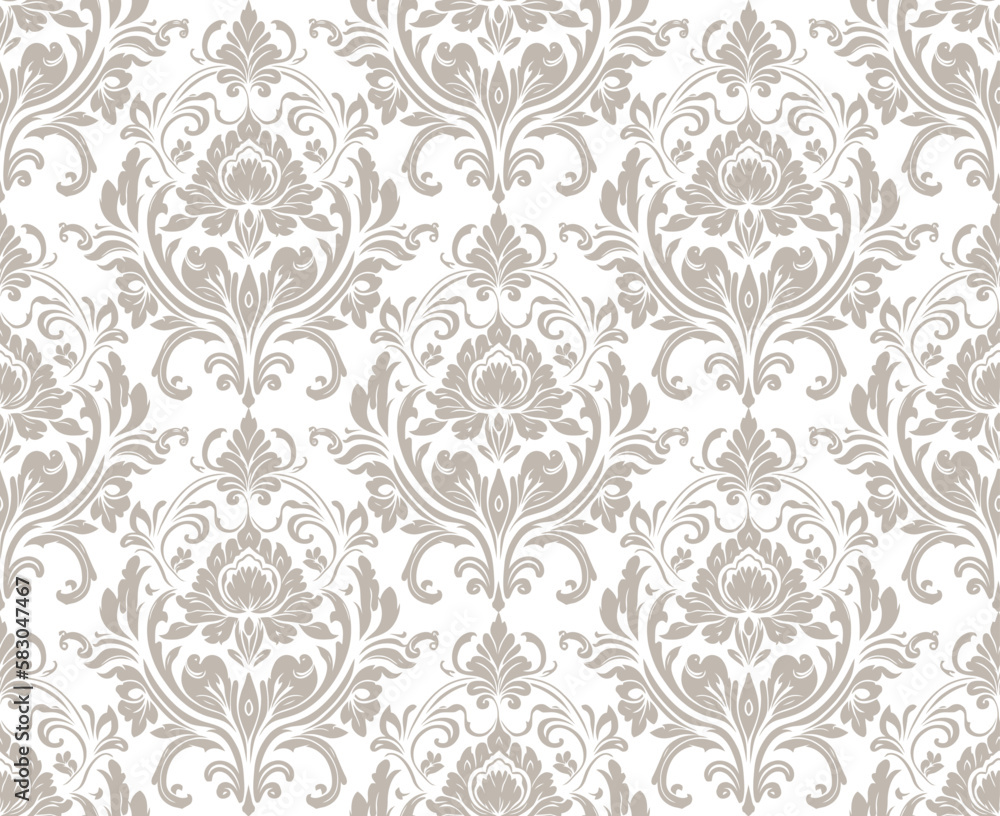 Vector damask seamless pattern background. Classical luxury old fashioned damask ornament, royal victorian seamless texture for wallpapers, textile, wrapping. Exquisite floral baroque template. Vector damask seamless pattern background. Classical luxury old fashioned damask ornament, royal victorian seamless texture for wallpapers, textile, wrapping. Exquisite floral baroque template.