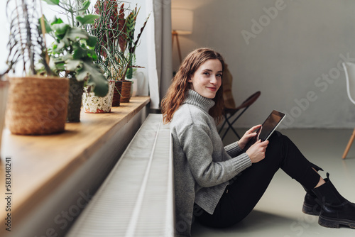 Young Woman Enjoying Technology-Enabled Lifestyle