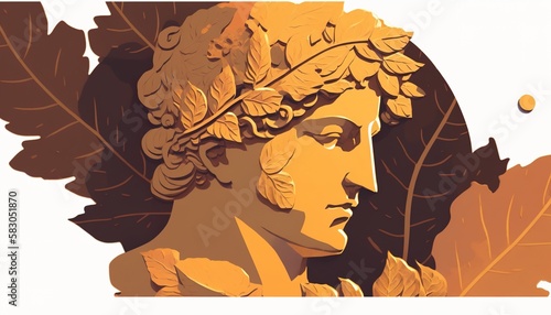Apollo god of the sun . Creative illustration. (Ai Generate) photo