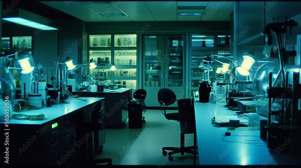 Modern Medical Research Laboratory with Microscope and Test Tube. Generative ai Modern Medical Research Laboratory with Microscope and Test Tube. Generative ai