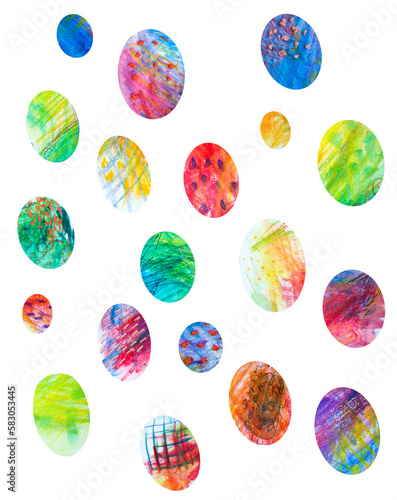 Pattern with colored painted eggs on the background for Easter holiday