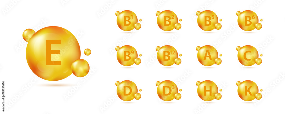 Fotografie Vitamin golden capsules