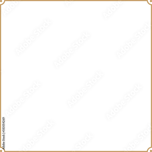 Foto Vintage square frame inverted rounded corner, oriental style border,png with tra