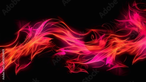 Burning Flame Background Material Abstract, Neon Pink Fire. Generative AI.
