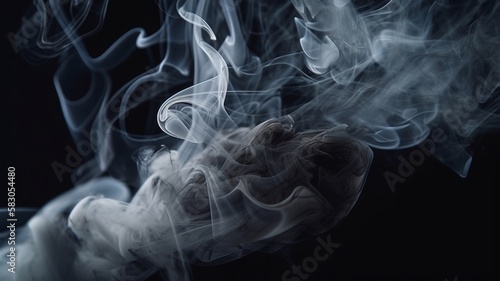 The background material is "white smoke". Generative AI.
