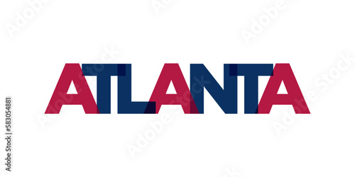 Atlanta, Georgia, USA typography slogan design. America logo with graphic city lettering for print and web.