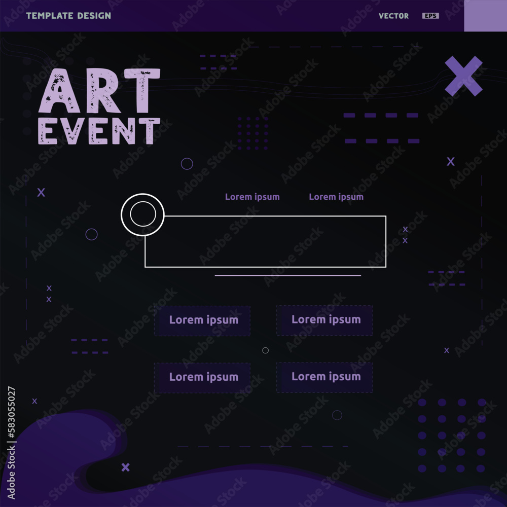 Art event social media post template design. Great for promoting and announcing your best events Art event social media post template design. Great for promoting and announcing your best events