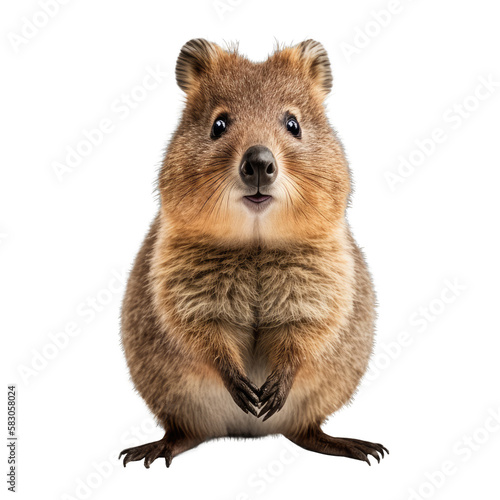 quokka standing , isolated on transparent background cutout , generative ai © Natural PNG
