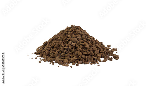 Instant granulated coffee isolated on white background. Clipping path