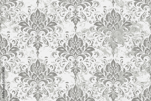 Vector damask seamless pattern background. Classical luxury old fashioned damask ornament  royal victorian seamless texture for wallpapers  textile  wrapping. Exquisite floral baroque template.
