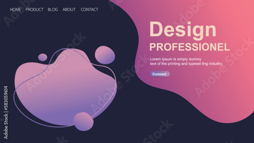 Website template design. Modern web page design for website  development. 