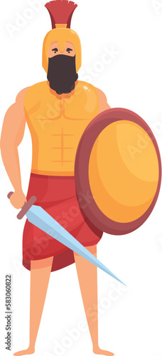 Ares icon cartoon vector. Greek god. Myth legend