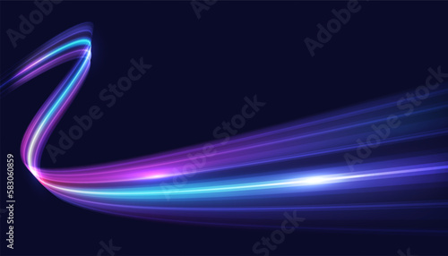 Modern abstract high speed movement. Dynamic motion light trails. Futuristic motion pattern for banner, poster design background. Vector eps10.