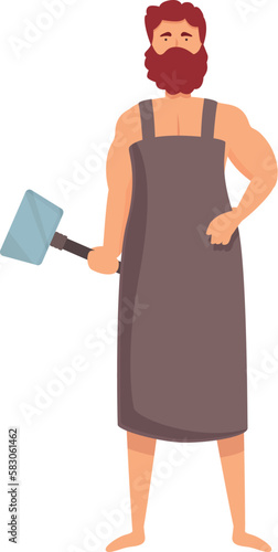 Hephaestus icon cartoon vector. Greek god. Ancient ares