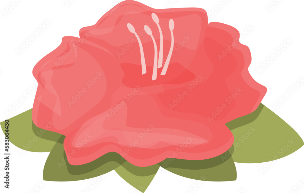 Obraz premium Nature rhododendron icon cartoon vector. Flower plant. Spring garden
