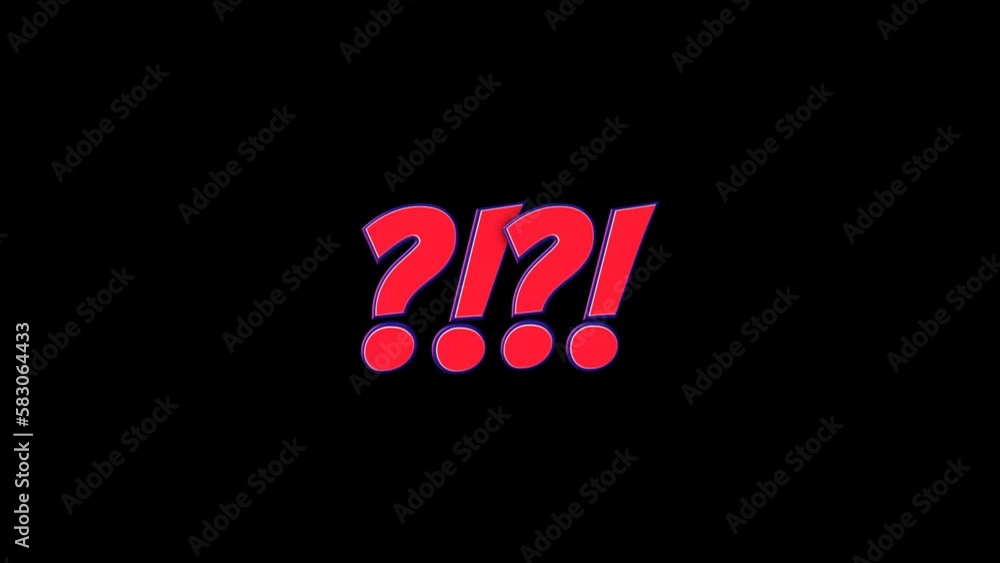 Interrogation and Exclamation Symbols Comic Text Animation, with Alpha ...