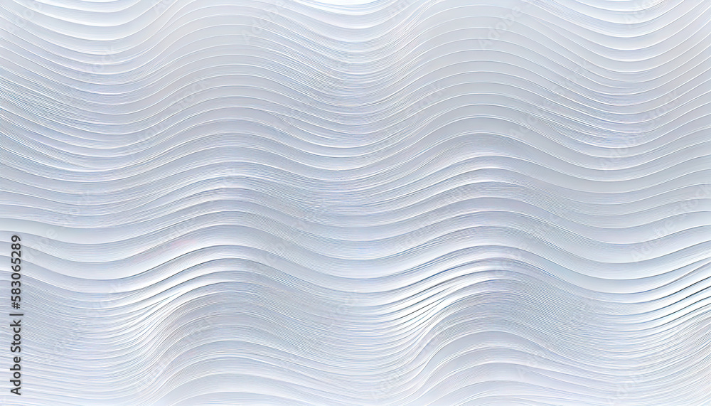 Fototapeta premium White abstract waves pattern background. AI render.