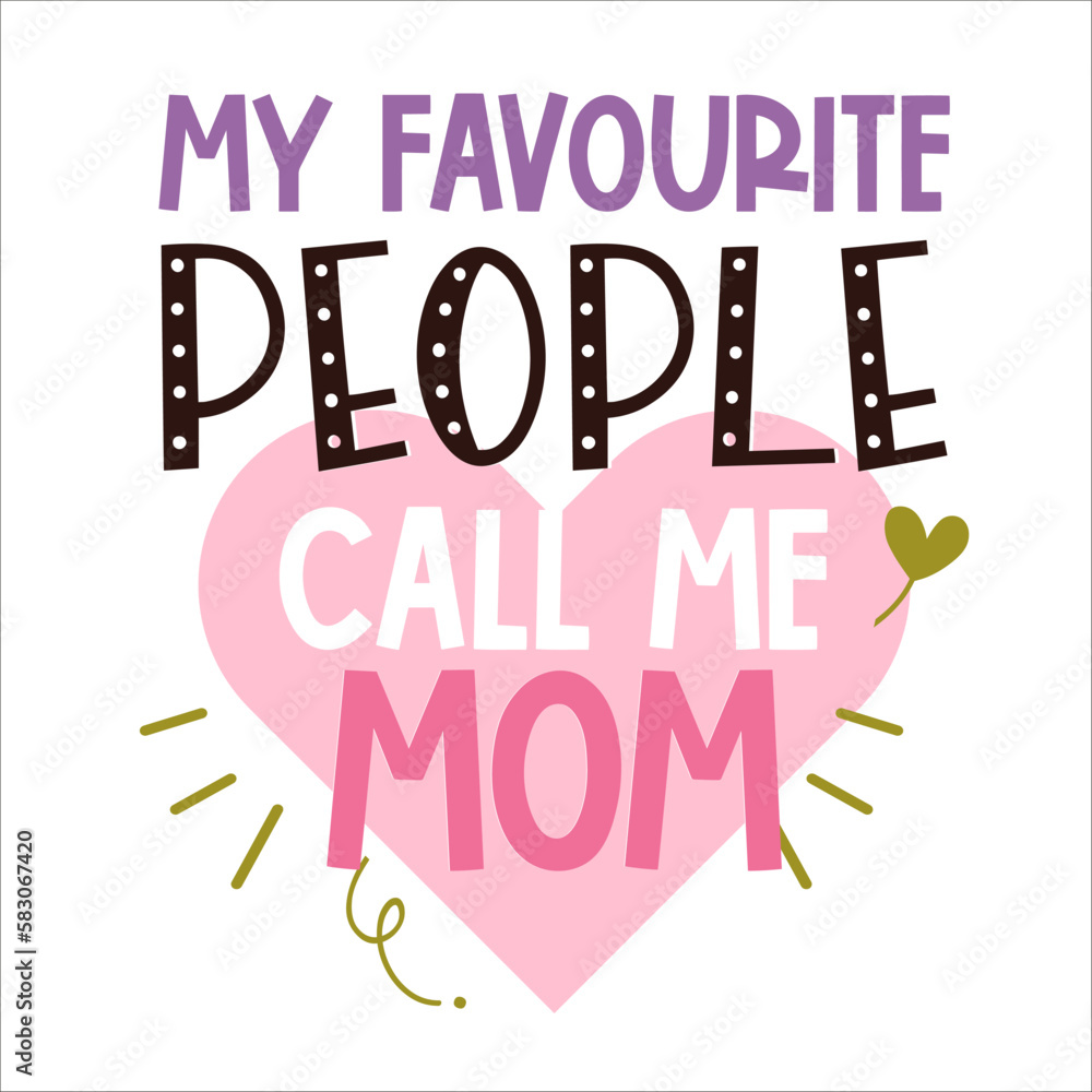 Fototapeta premium Mothers day lettering for greeting card design, signs, romantic illustration. Festive decoration. Invitation template. Vector illustration