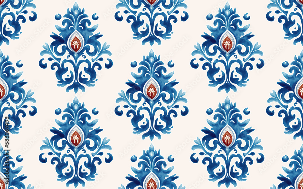 Folklore ornament ikat. Tribal ethnic vector textures. Seamless striped pattern in Aztec style. Folk embroidery. Indian, Scandinavian, Gypsy, Mexican, African carpet.