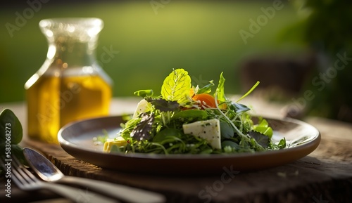 Fresh and healthy Salad genrative Ai