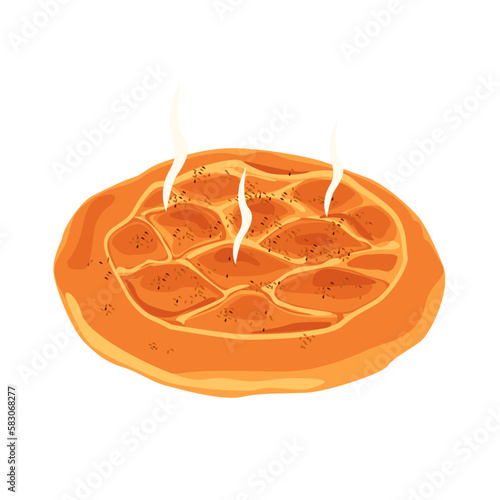 Ramadan pita (pide) on white background