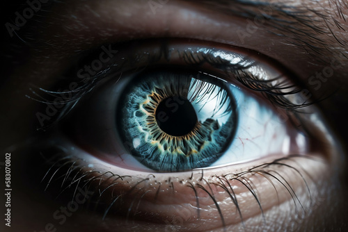 Close-up human eye, Generative AI, Generative, AI