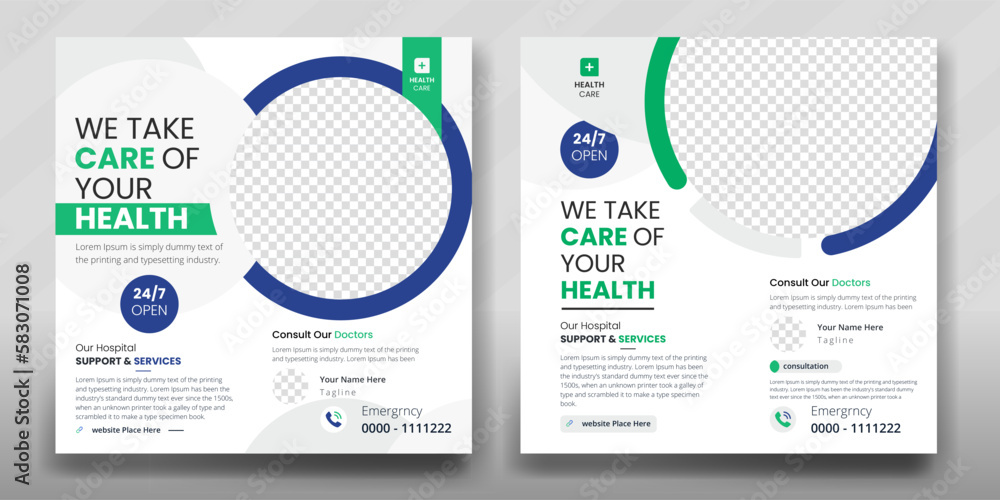 medical healthcare social media post design for hospital clinic and doctor banner template medical healthcare social media post design for hospital clinic and doctor banner template