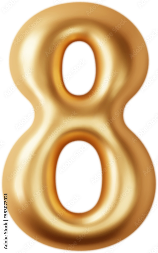 Golden chrome numbers eight 3d realistic png. Metal golden glossy font number 8. Decoration for banner, cover, birthday or anniversary party invitation design Golden chrome numbers eight 3d realistic png. Metal golden glossy font number 8. Decoration for banner, cover, birthday or anniversary party invitation design