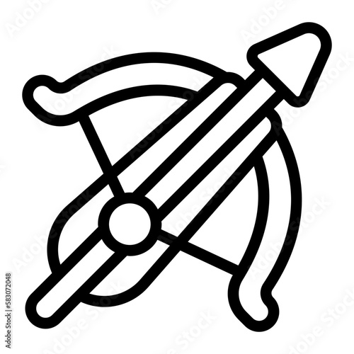 crossbow line icon