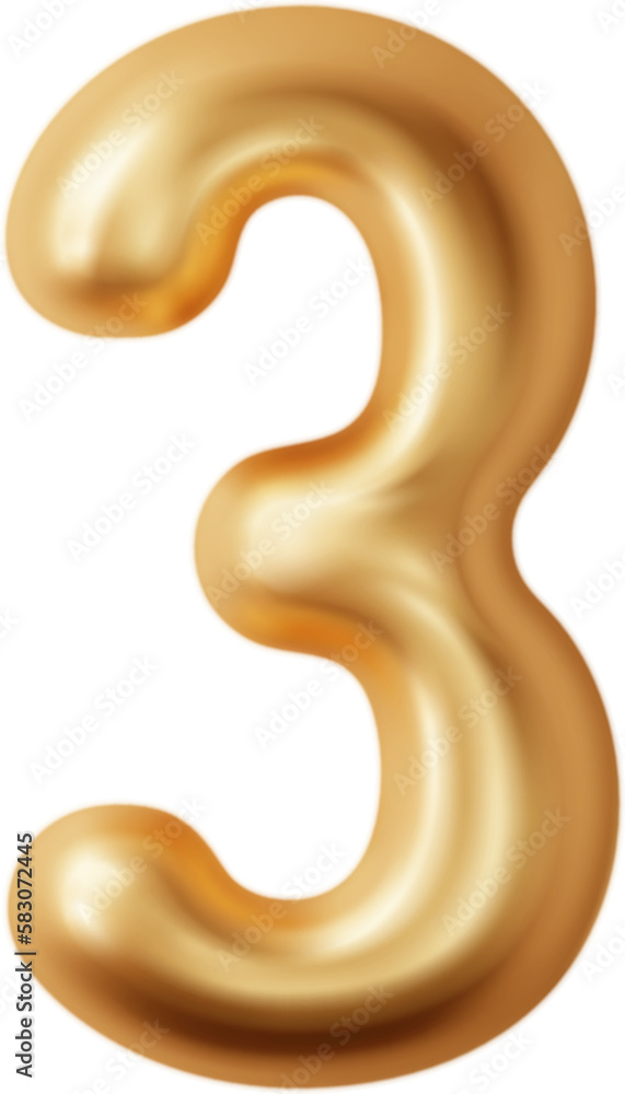Golden chrome numbers three 3d realistic png. Metal golden glossy font number 3. Decoration for banner, cover, birthday or anniversary party invitation design Golden chrome numbers three 3d realistic png. Metal golden glossy font number 3. Decoration for banner, cover, birthday or anniversary party invitation design
