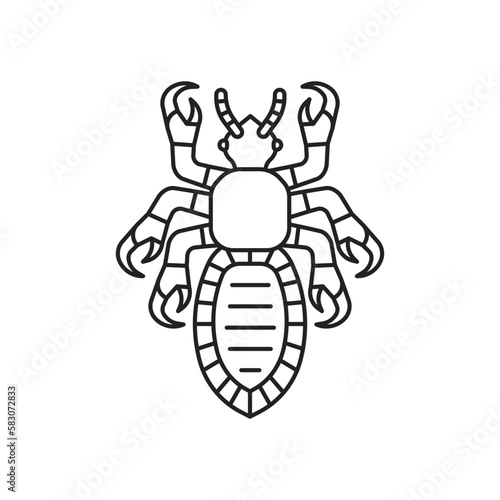 Sucking louse insect icon. High quality black vector illustration.