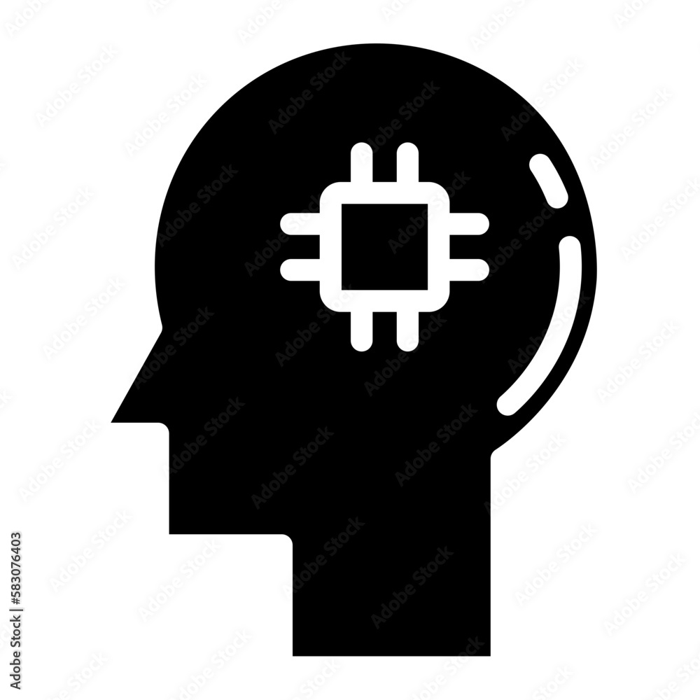 Obraz premium artificial intelligence glyph 