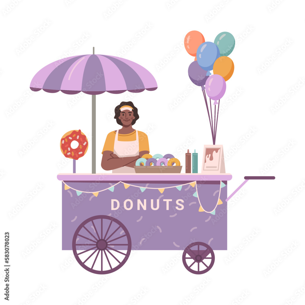 vektorov-grafika-donuts-stall-isolated-street-kiosk-with-seller-and