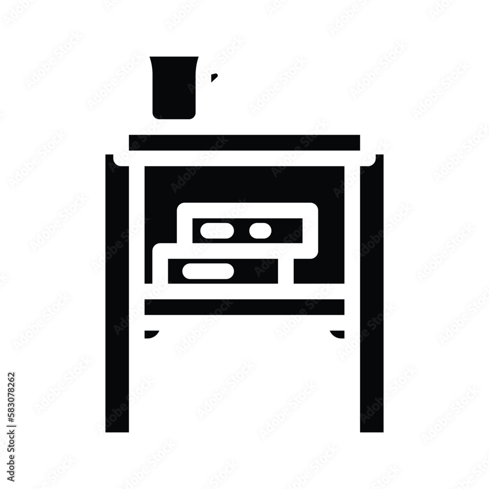 side table living room glyph icon vector illustration side table living room glyph icon vector illustration